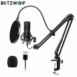Kit Microfone Condensador USB BlitzWolf com Braço e Suporte – BW-CM2 na Aliexpress