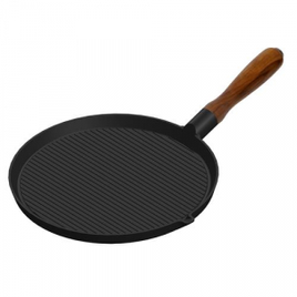 Frigideira Para Grelhados Venâncio Redonda Ferro Fundido Preta na Estrela10