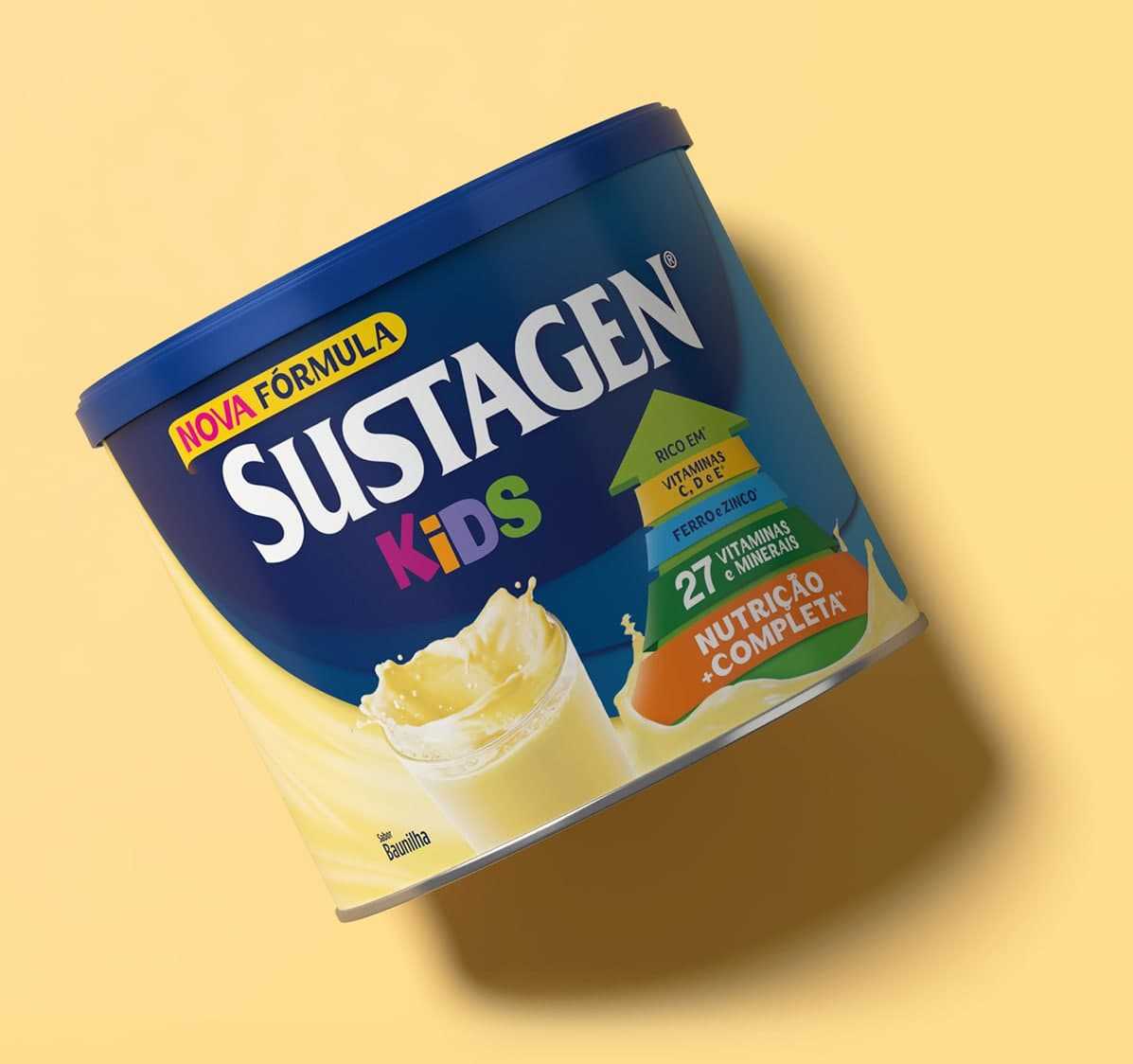 Complemento Alimentar Sustagen Kids Baunilha Lata 380g na Magazine Luiza