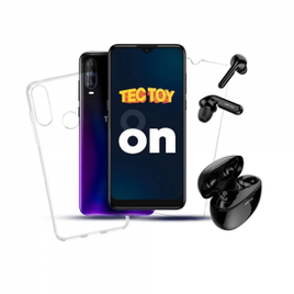 Smartphone TecToy ON 128GB 4GB Tela 6,22” + Fone Bluetooth na Compra Certa