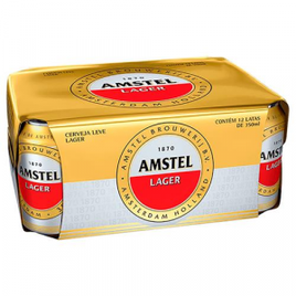 Cerveja Amstel Lager 12 Unidades - 350ml cada na Casas Bahia