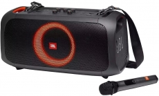 Caixa de Som JBL Partybox On-The-Go com Bluetooth Luzes e Microfone sem Fio – 100W na Ponto