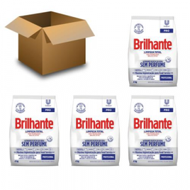 Sabão em Pó Brilhante Ação Total Profissional Sem Perfume 4 Unidades - 4kg cada na Casas Bahia