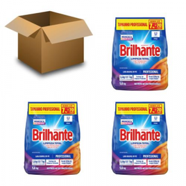 Sabão em Pó Brilhante Limpeza Total Profissional 3 Unidades - 5,6kg cada na Casas Bahia
