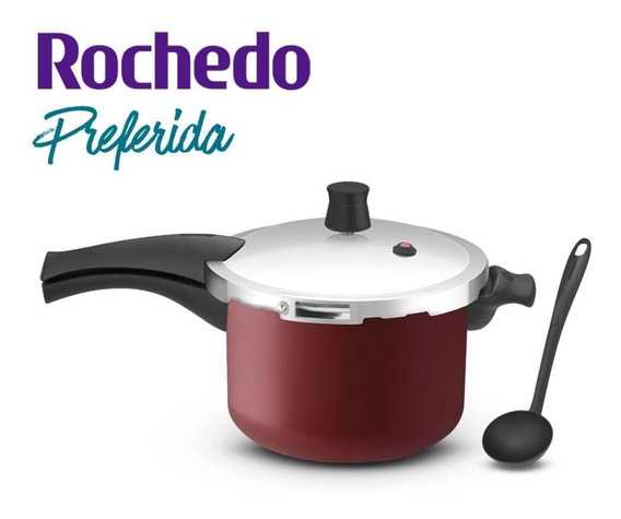 Panela de Pressão Rochedo Antiaderente - 4,5L Vermelha Preferida com Concha na Casas Bahia