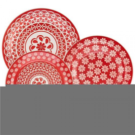 Aparelho de Jantar Chá Oxford Cerâmica Floreal Renda 30 peças na Casas Bahia