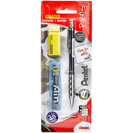 Lapiseira Pentel P360 0.7mm + Borracha + Grafites na Amazon