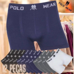 Kit 12 Cuecas Boxer, Polo Wear, Masculino na Amazon