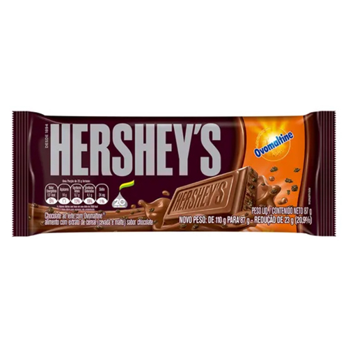 10 Un. Tablete de Chocolate ao Leite com Ovomaltine 87g – Hersheys na Americanas