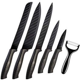 Conjunto de Facas 6 Peças Colorstone Rattan Preta FSC5500 - Euro Home na Amazon