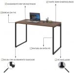 Mesa para Escritório Office Estilo Industrial 1,20m, Compace, Kuadra, Nogal/Est. Preta na Amazon