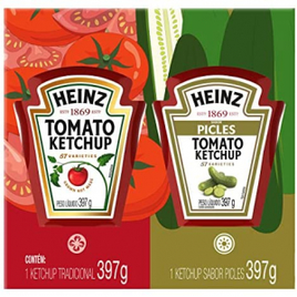 Pack Heinz Ketchup Tradicional 397g + Ketchup Picles 397g na Amazon