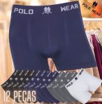 Kit 12 Cuecas Boxer, Polo Wear, Masculino na Amazon