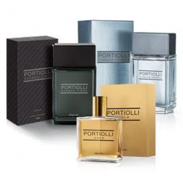 Kit Portiolli Carbon Fiber, Titanium Essence e Gold Desodorantes Colônias Masculinas Jequiti na Baú Jequiti