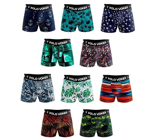Kit 10 Cuecas Boxer Adulto Microfibra Laycra – Polo Voker na Amazon