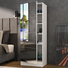 Sapateira 1 Porta com Espelho Jade Plus Multimóveis Branca na Americanas