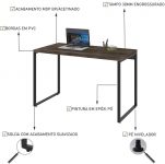 Mesa para Escritório Office Estilo Industrial 1,20m, Compace, Kuadra, Carvalho Dark/Est.Preta na Amazon