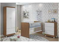 Quarto de Bebê Completo com Berço + Guarda-Roupa – e Cômoda Carolina Baby Lívia na Magazine Luiza