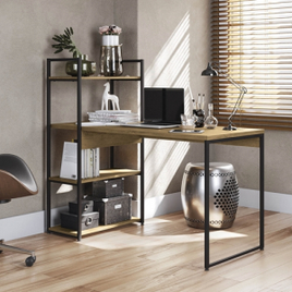 Mesa Para Escritório Industrial Com Estante Crome LI010 na Estrela10