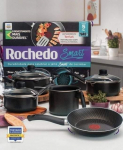 Jogo de Panelas Rochedo Antiaderente – de Alumínio Preto e Azul 5 Peças Smart na Magazine Luiza