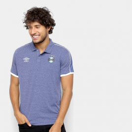 Camisa Polo Grêmio 2019 Viagem Umbro Masculina - Marinho+Branco na Netshoes
