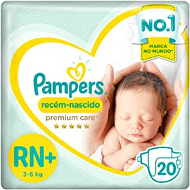 2 Pacotes - Fralda Pampers Premium Care RN+ - 20 Unidades Cada na Amazon
