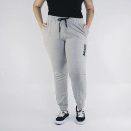 Calça de Moletom Feminina Plus Size Anjuss Roses Mescla Médio na Anjuss