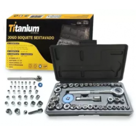 Jogo De Soquetes Chave Catraca 1/4 - 40 Titanium na Shopee