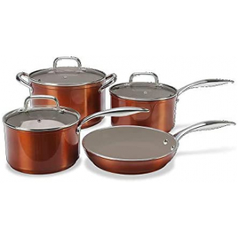 Conjunto de Panelas 4 Peças com Fundo de Indução 4,5cm de Espessura Unique Cerâmic Life Caramelo Brinox na Amazon