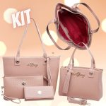 Kit Bolsa Feminina Grande + Baú + Carteira Super na Amazon