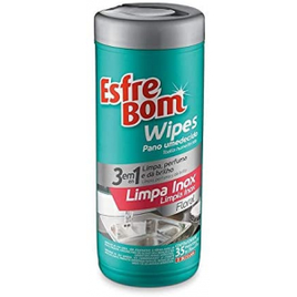 Wipes Pano de Limpeza Umedecido Tubo Limpa Inox Linha Esfrebom na Amazon