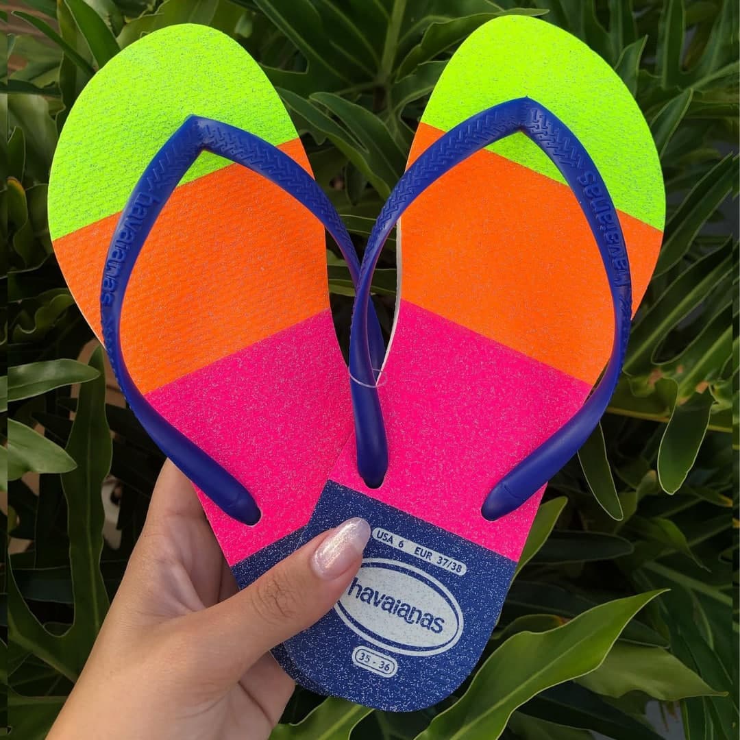 Chinelo Havaianas Slim Neon Glow feminino na Amazon