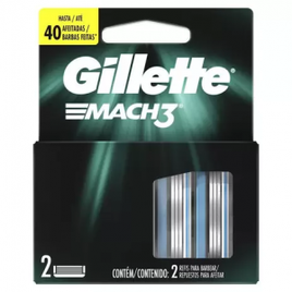 Kit Cartuchos/Refis Gillette Mach3 Lâmina para Barbear 2 Unidades na Shopee