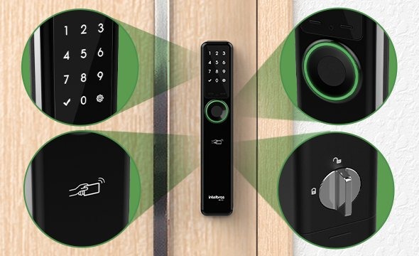 fechadura digital de embutir sem maçaneta intelbras FR 701 Preto Média na Amazon