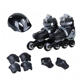 Patins Infantil 4 Rodas IN Line com Kit de Proteção - Brink+ na Americanas