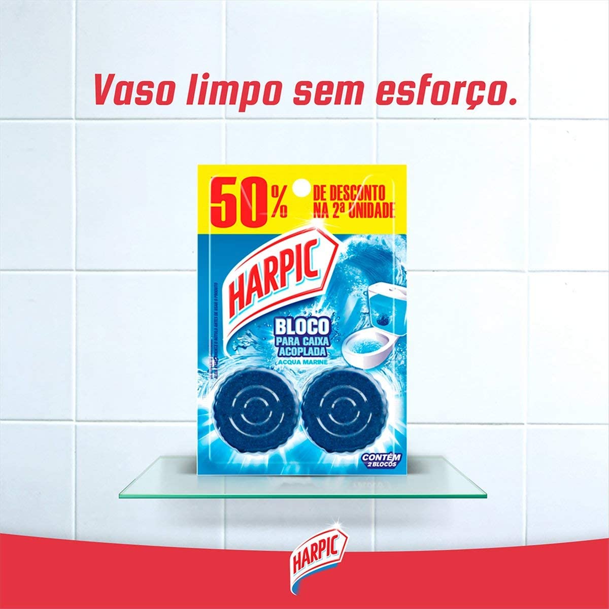 Harpic Limpador e Aromatizador Sanitário para Caixa Acoplada Marine 50g na Amazon