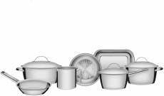 Jogo de Panelas com Fundo Triplo 7 Peça Tramontina Inox na Amazon