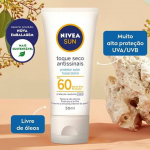 Protetor Solar Facial NIVEA SUN Toque Seco Antissinais FPS60 50ml, Nivea na Amazon