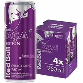 Energético Red Bull Energy Drink Açaí 250ml (4 latas) na Amazon
