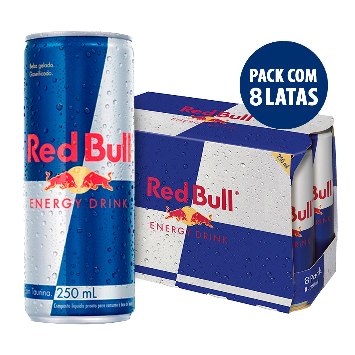 Energético Red Bull Energy Drink, 250ml (8 latas) na Amazon