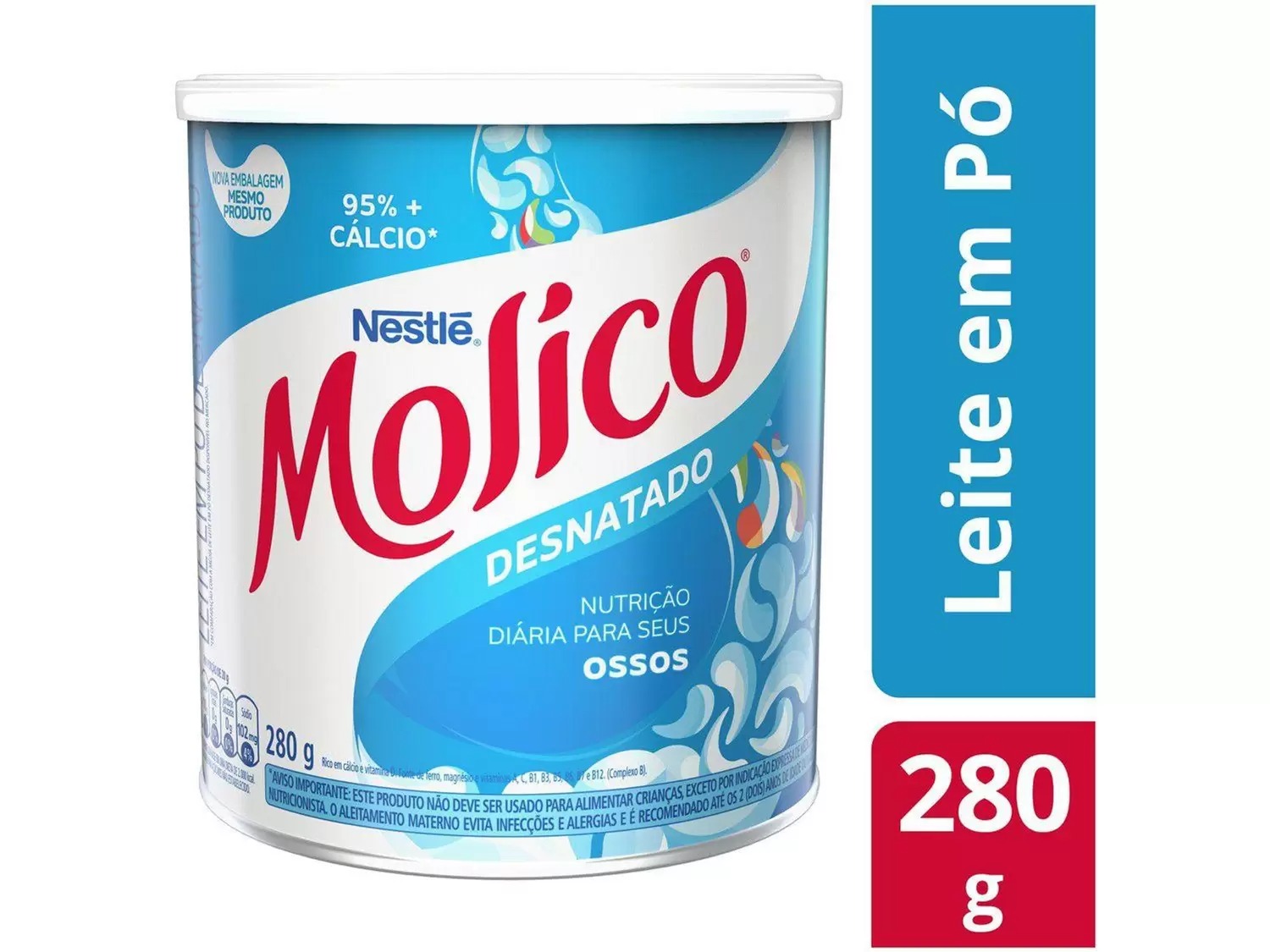 Leite em Pó, Desnatado, Nutrição diária para seus ossos, Molico, 280g na Amazon