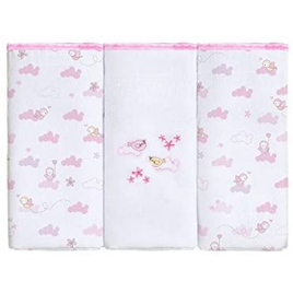 Fralda Zinha Bordado com Estampado Papi Textil Rosa 63cmx63cm na Amazon