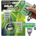 Carga para Aparelho de Barbear Gillette Mach3 Sensitive 20 unidades na Amazon