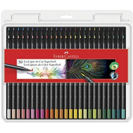 Lápis de Cor Faber-Castell EcoLápis Supersoft 120750SOFT 50 Cores na Amazon