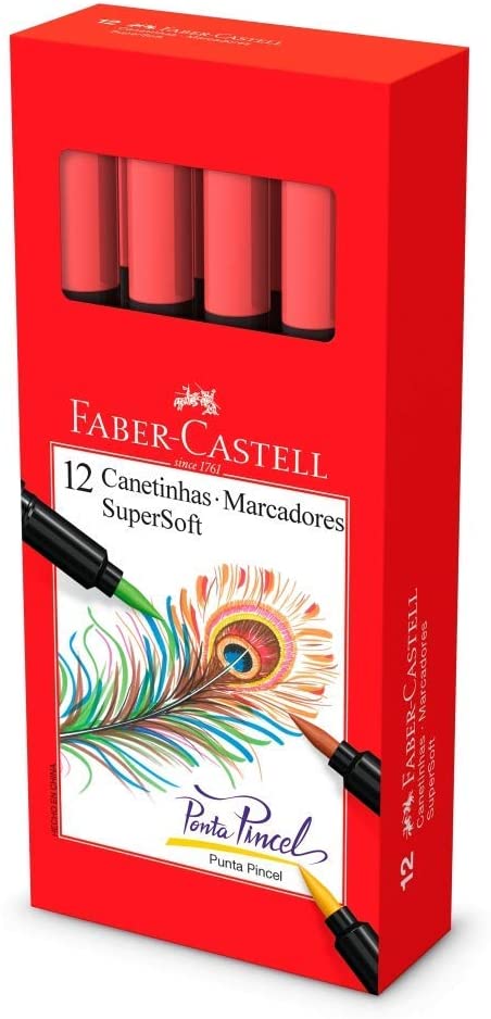 HIDROGRAFICA SUPERSOFT – VERMELHO, Faber-Castell, HSOFT/VM, MISTA, pacote de 12 na Amazon