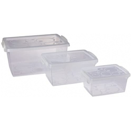 Conjunto de 3 Organizadores Plásticos 600 ml 1.5L e 4L  Cristal Ordene na Amazon