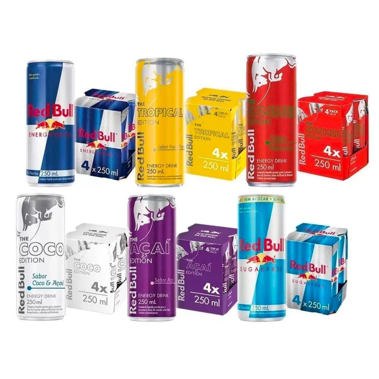 Energético Red Bull Energy Drink, 250 Ml (4 Latas) na Amazon