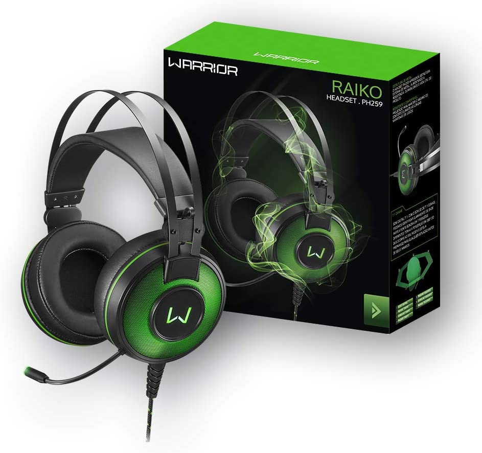 Fone De Ouvido Headset Warrior Raiko Com Microfone E Leds – PH259 na Amazon