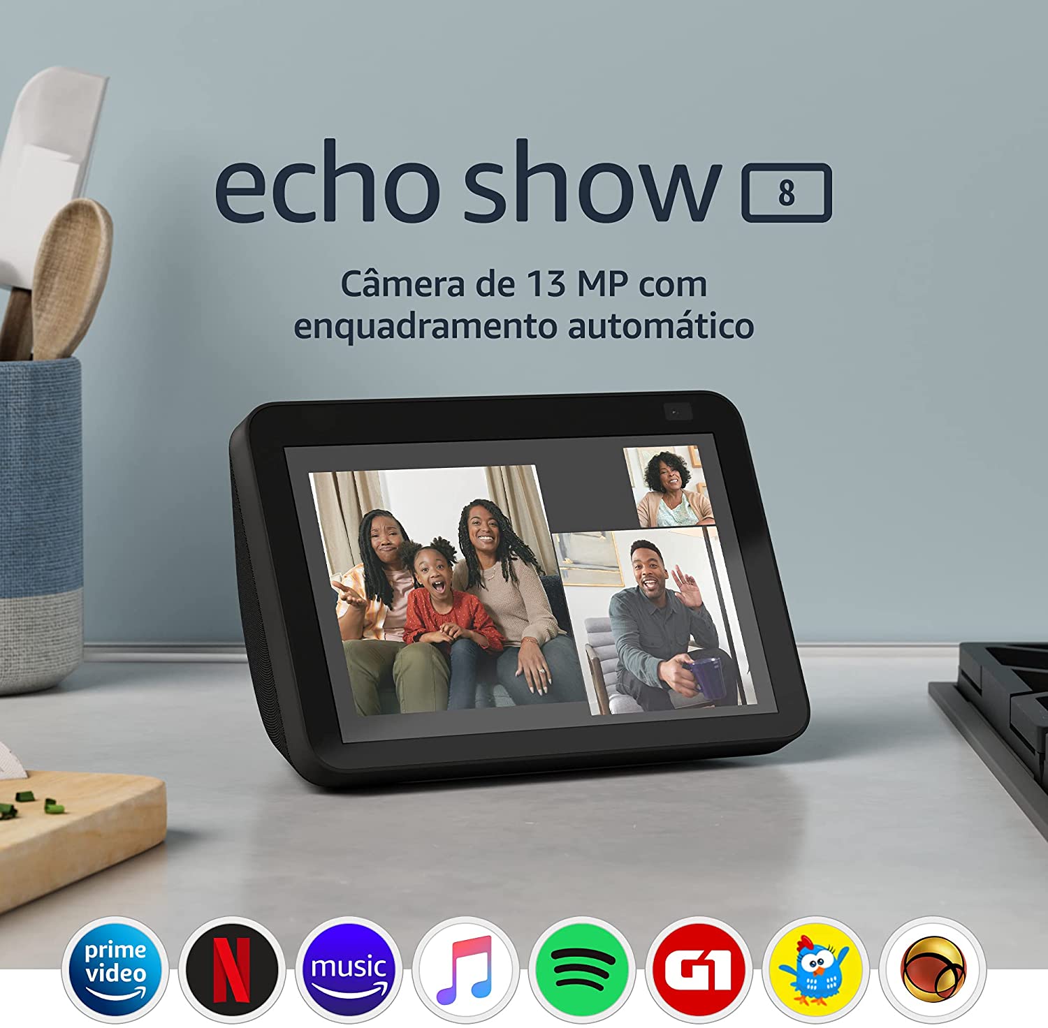 Smart Speaker Amazon Echo Show 8 Tela 8″ com Alexa – 2º Geração na Ponto