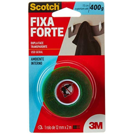 Fita Dupla Face 3M Scotch Fixa Forte Transparente 12mmx2m na Amazon